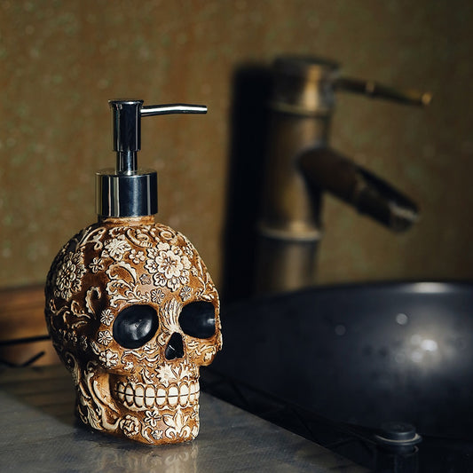 Skull Bottle Soap Dispenser Resin