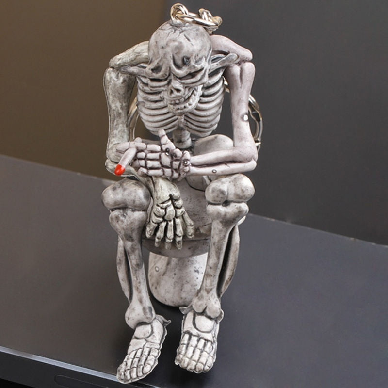 Toilet Skull Keychain