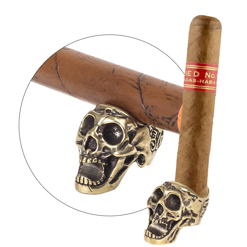 Skull Ring For Cigar Holder