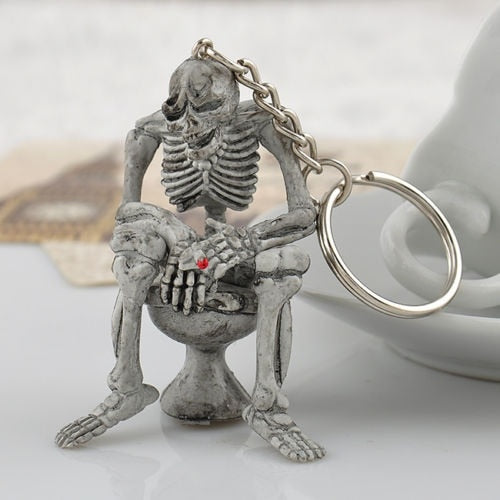 Toilet Skull Keychain