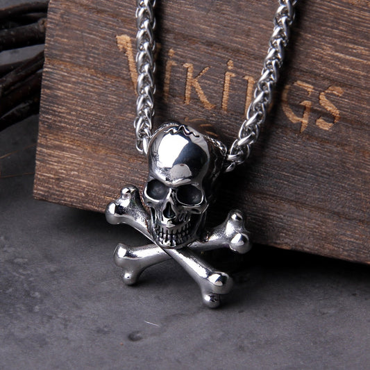 Stainless Steel Skull Chain Pendant Necklace