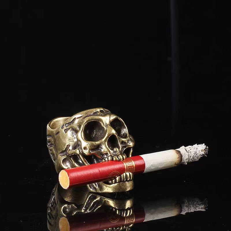 Skull Ring For Cigar Holder