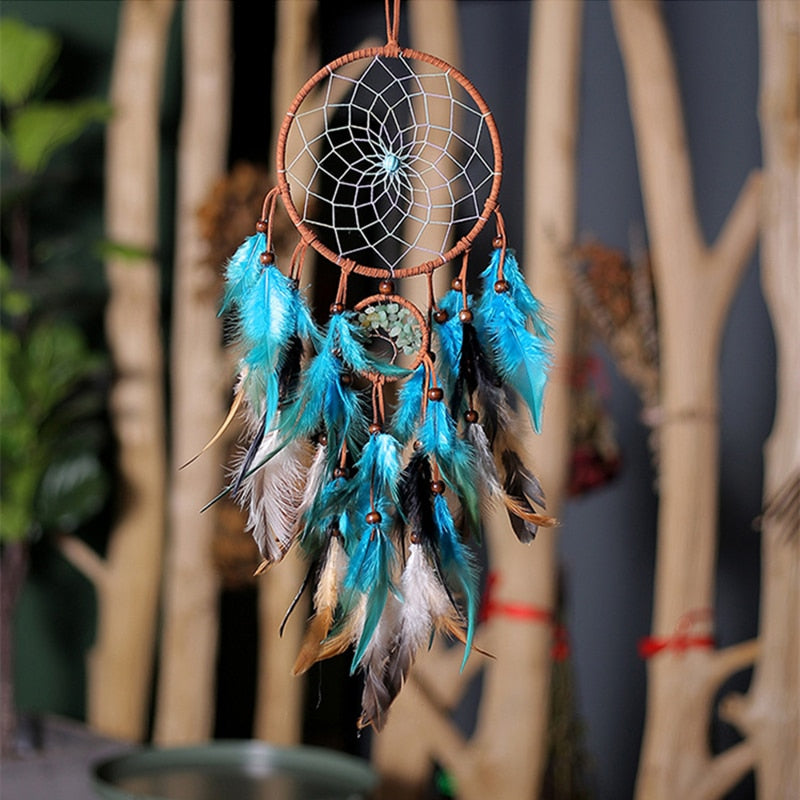 Native Indian Feather Blue Dream Catcher