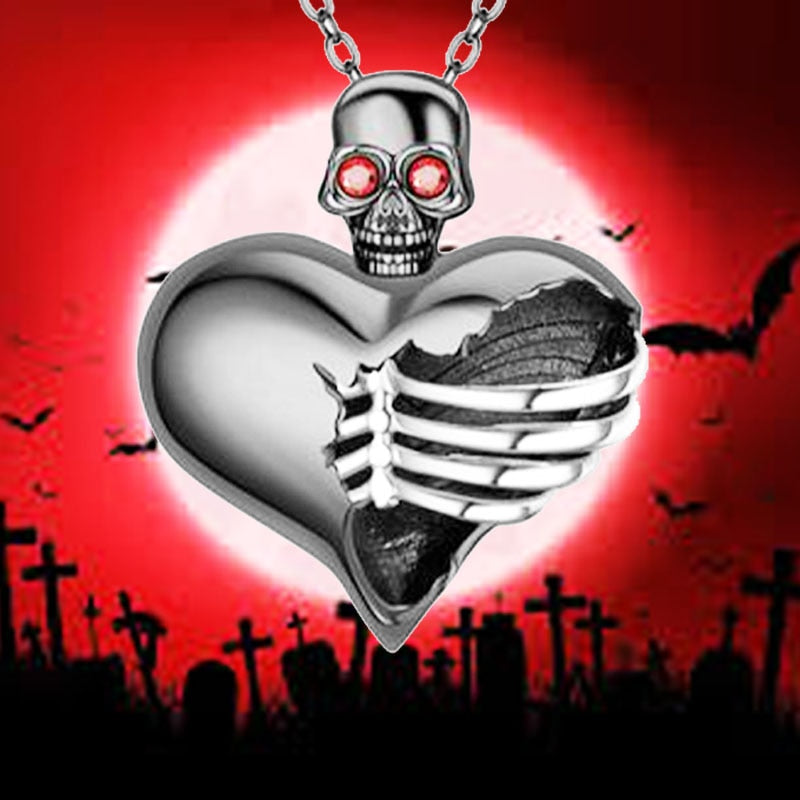 Skull Gothic Heart Necklace
