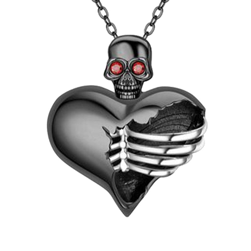 Skull Gothic Heart Necklace