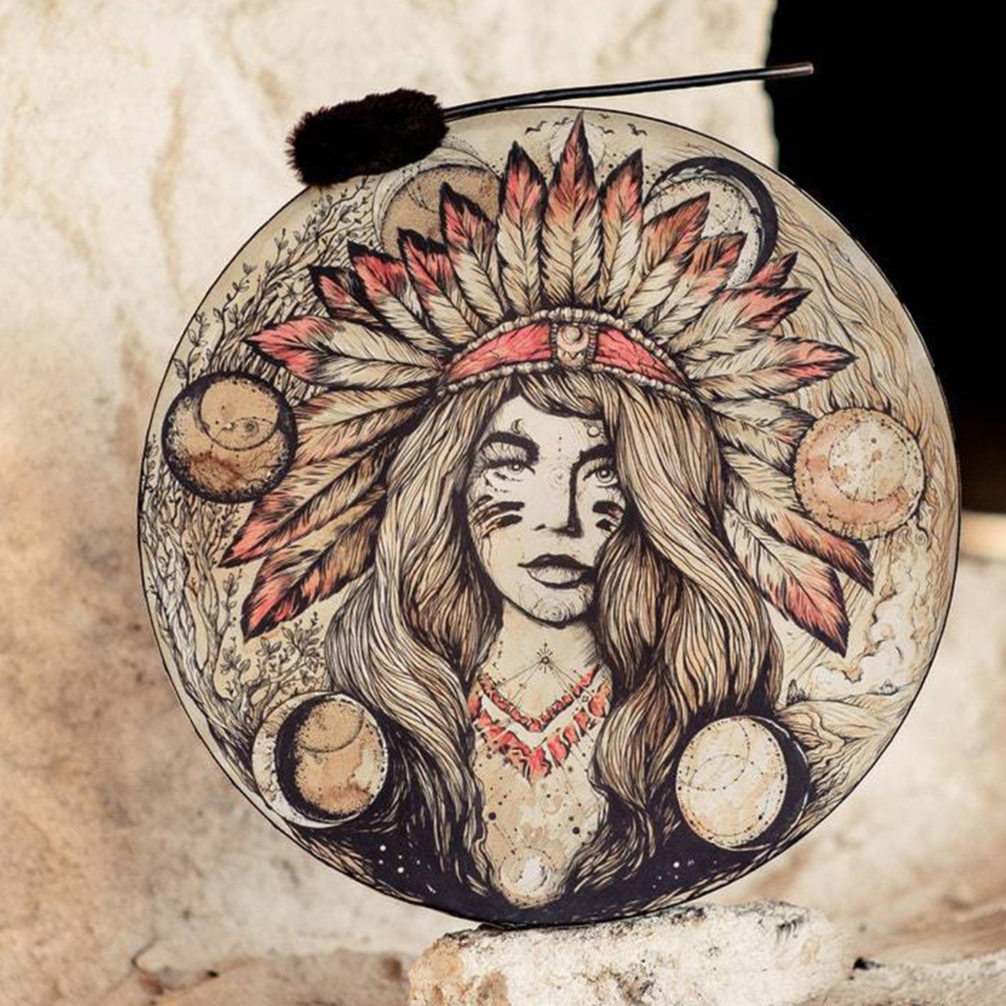 Native Drum With Drumstick