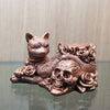 Resin Rose Cat Skull Ball Holder Home Decor