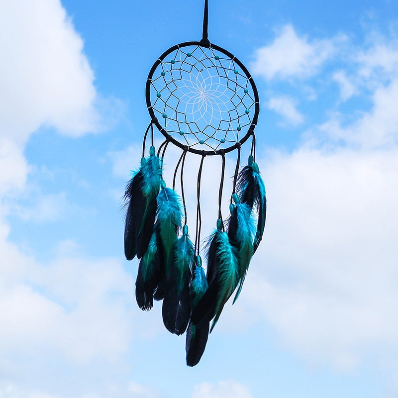 Native Indian Feather Blue Dream Catcher