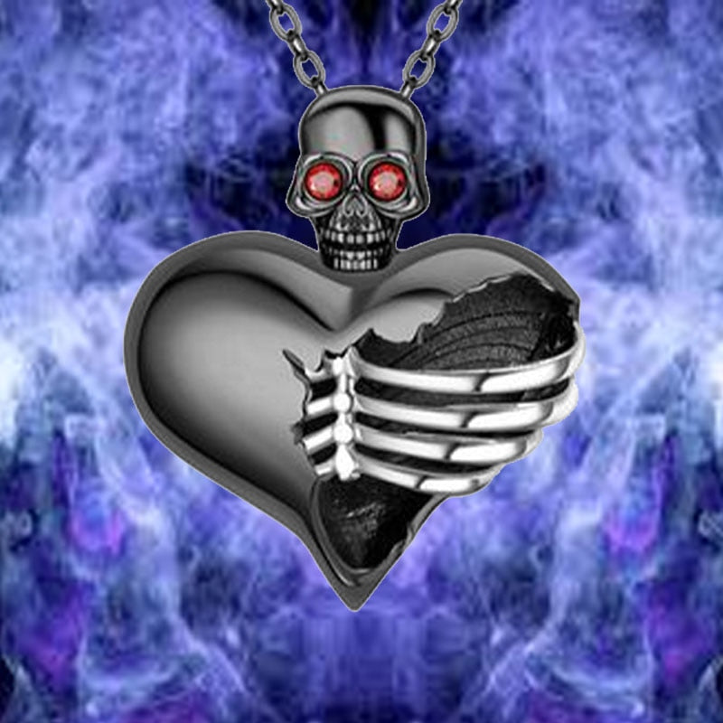 Skull Gothic Heart Necklace