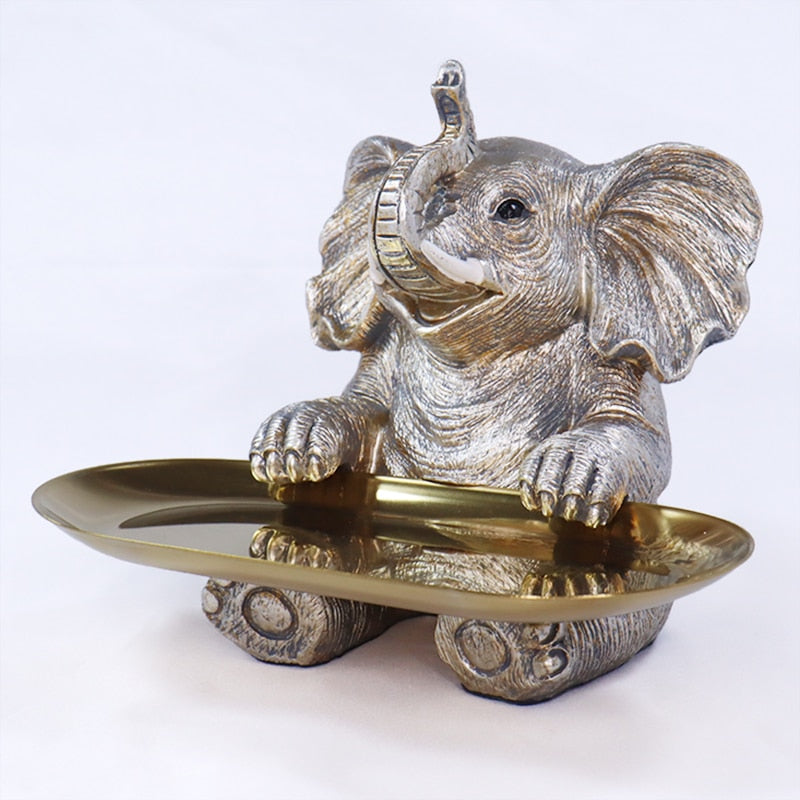 Resin Elephant Statue Key Storage Decoration Figurine