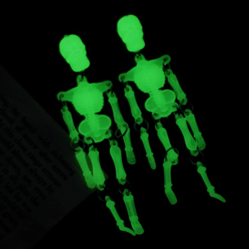 Skeleton Skull Drop Earrings Horror Gothic