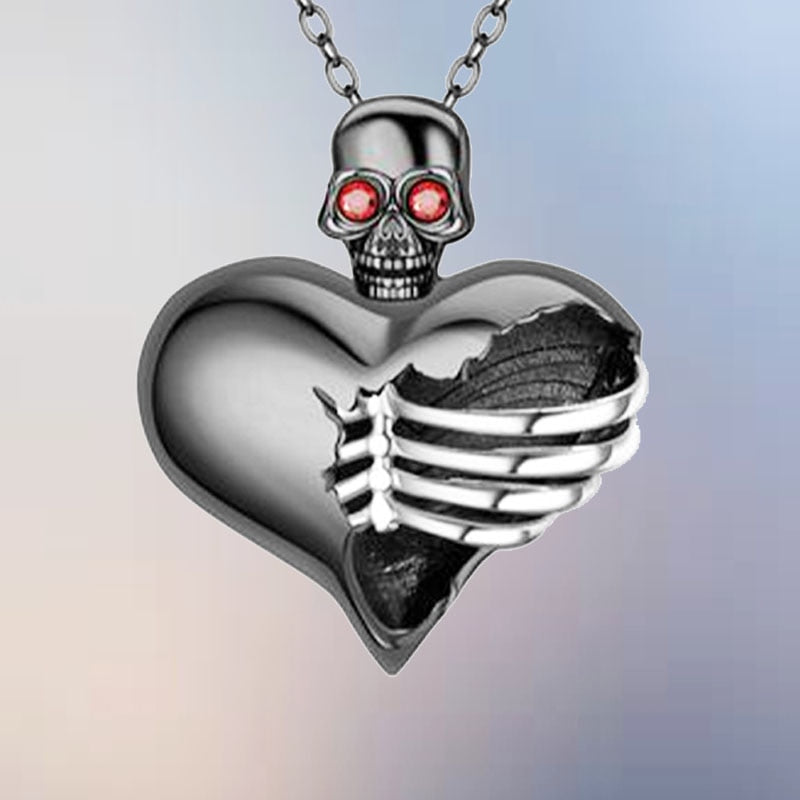 Skull Gothic Heart Necklace