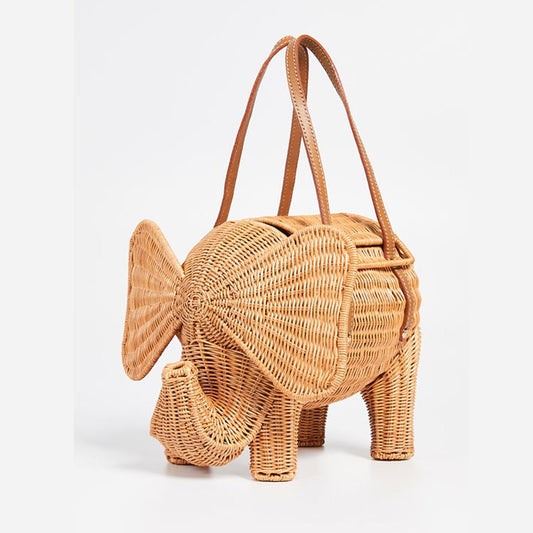 Rattan Bag Elephant Handbag