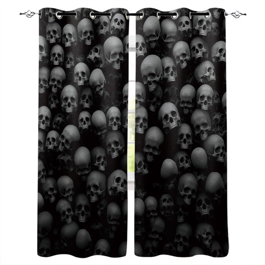 Skull Wall Skull Horror Window Curtains Living Room Bedroom Kitchen Curtain