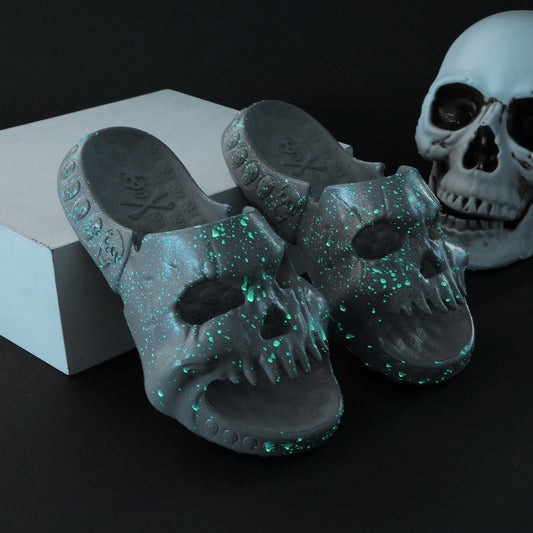 Slippers Skull Design Thick Sole Platform