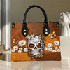 Floral Skull Leather Bag Handbag Purse for Women