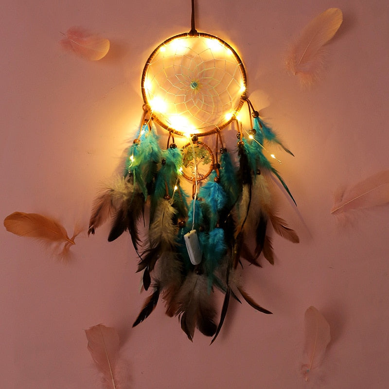 Native Indian Feather Blue Dream Catcher