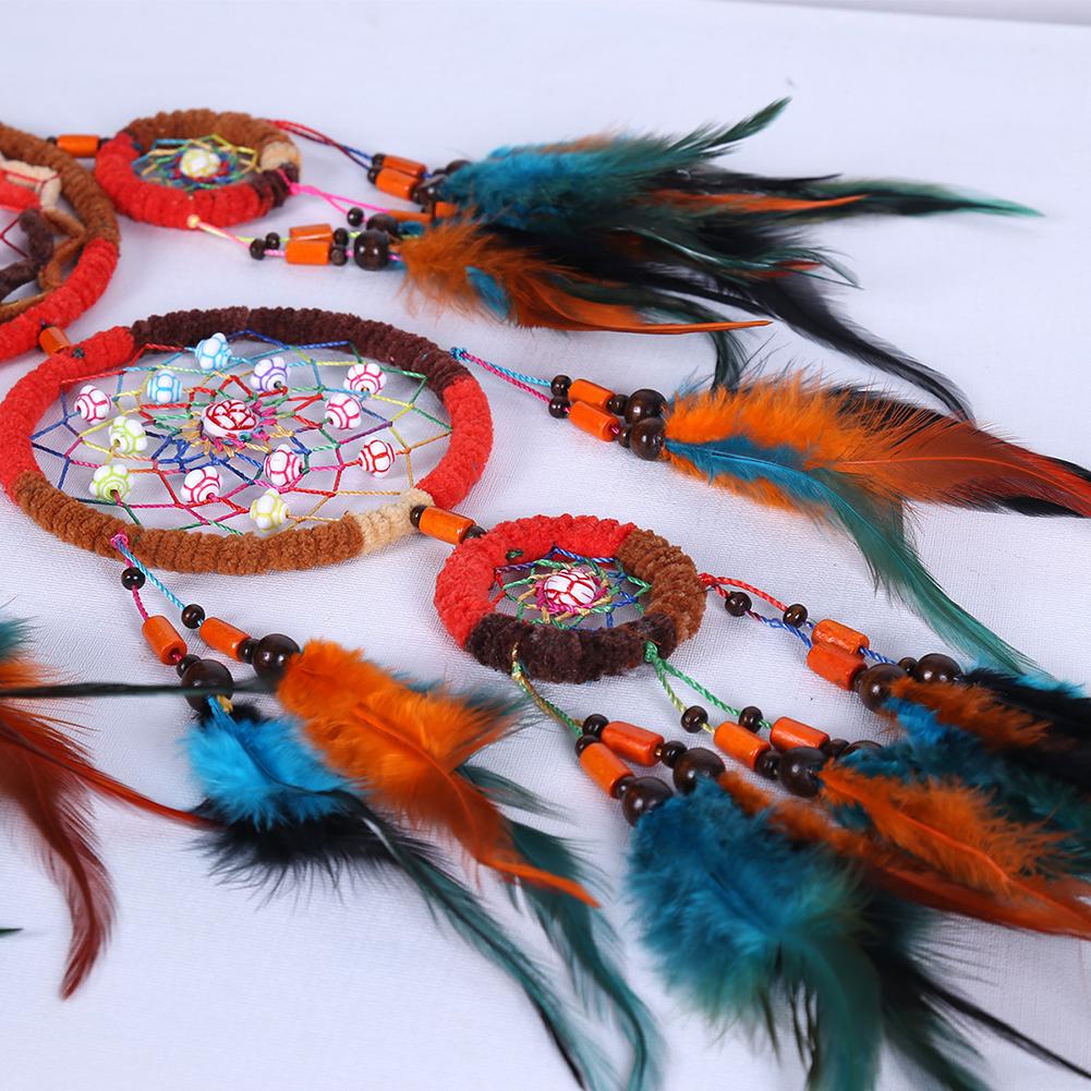 Dream Catchers 5 Rings Colorful Feather Native Indian