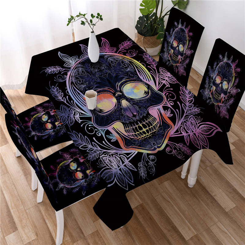 Skull Colorful Table Cover