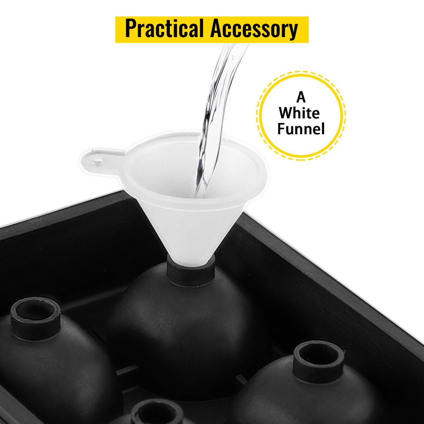 Ice Cube Maker Black Silicone 4/6 3D Skull Shape For Ice Chocolate