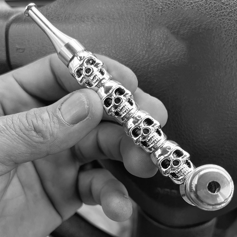 skull pipe, metal skull pipe, skull smoking a pipe, skull and crossbones smoking pipe