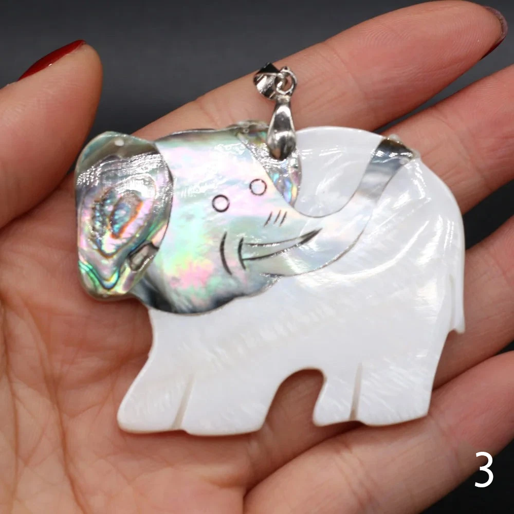 Elephant  Natural Pearl Shell Pendant  DIY Necklace Making 1 Items