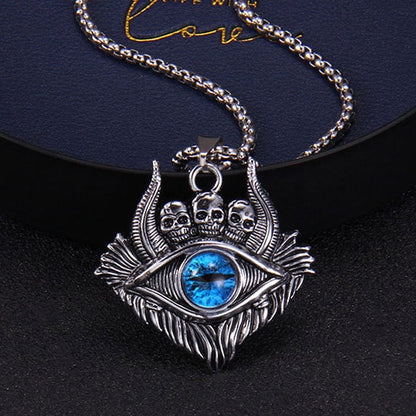 Skull Demon Eye Pendant Necklace
