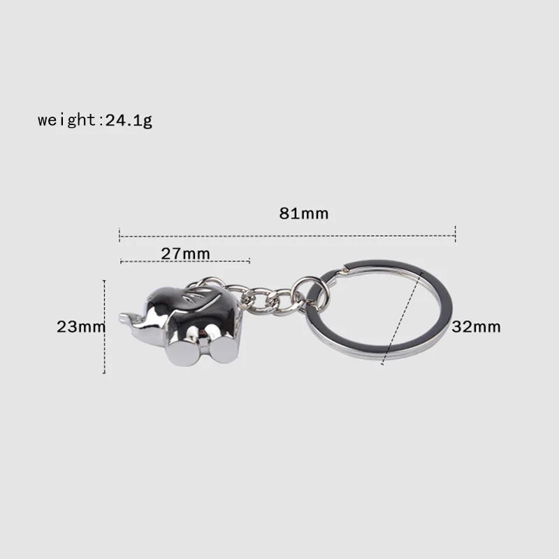 Elephant Silver Color Gold Alloy Keychain