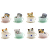 8 Items Cute Cartoon Teacup Cat Decoration