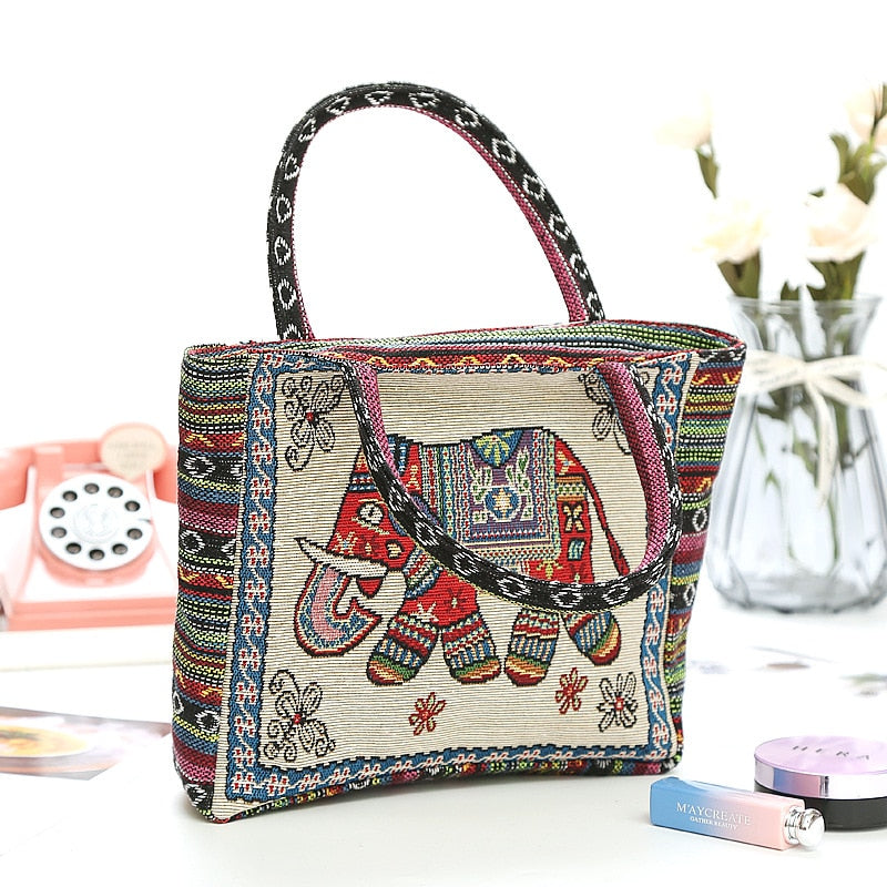 Elephant Pattern Tote Bag