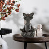 Cat Figurine Meditation Yoga Happy Cat Decor Home