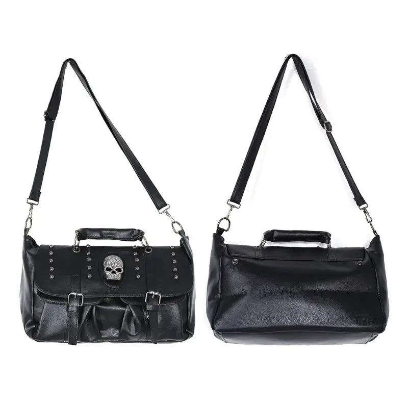 Skull Shoulder Bag Handbag Black