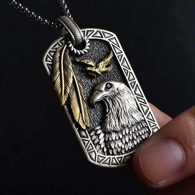 Native Eagle & Owl Pendant Necklace