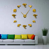 Elephant Wall Clock Large Acrylic Mirror Sticker