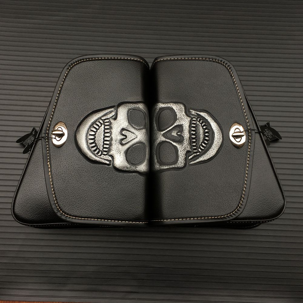 Motorcycle Saddlebags Side Tool Bag PU Leather