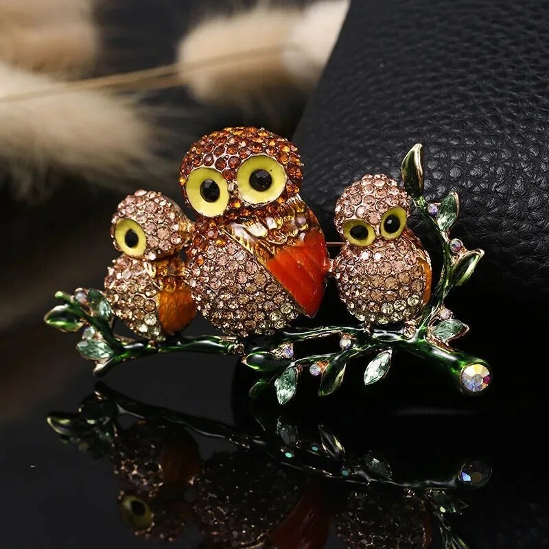 Owl Brooches Bird Hat Scarf  Pins