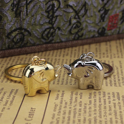 Elephant Silver Color Gold Alloy Keychain