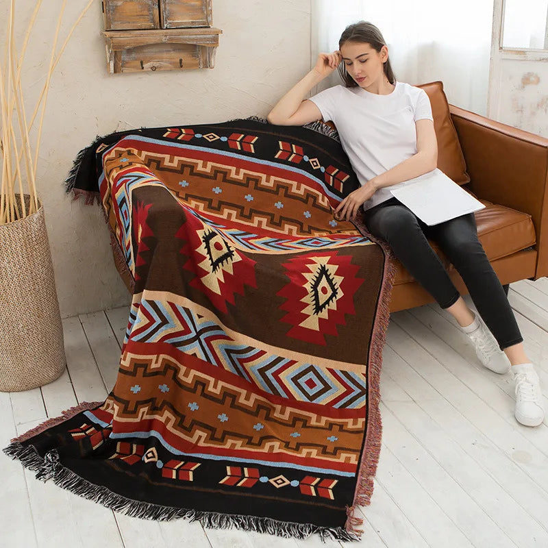 Native Cotton Knitted Sofa Blanket