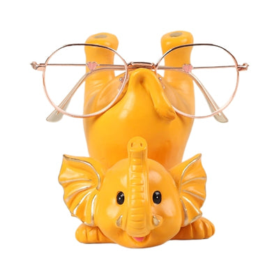 Cute Elephant Figurines Glasses Holder Resin