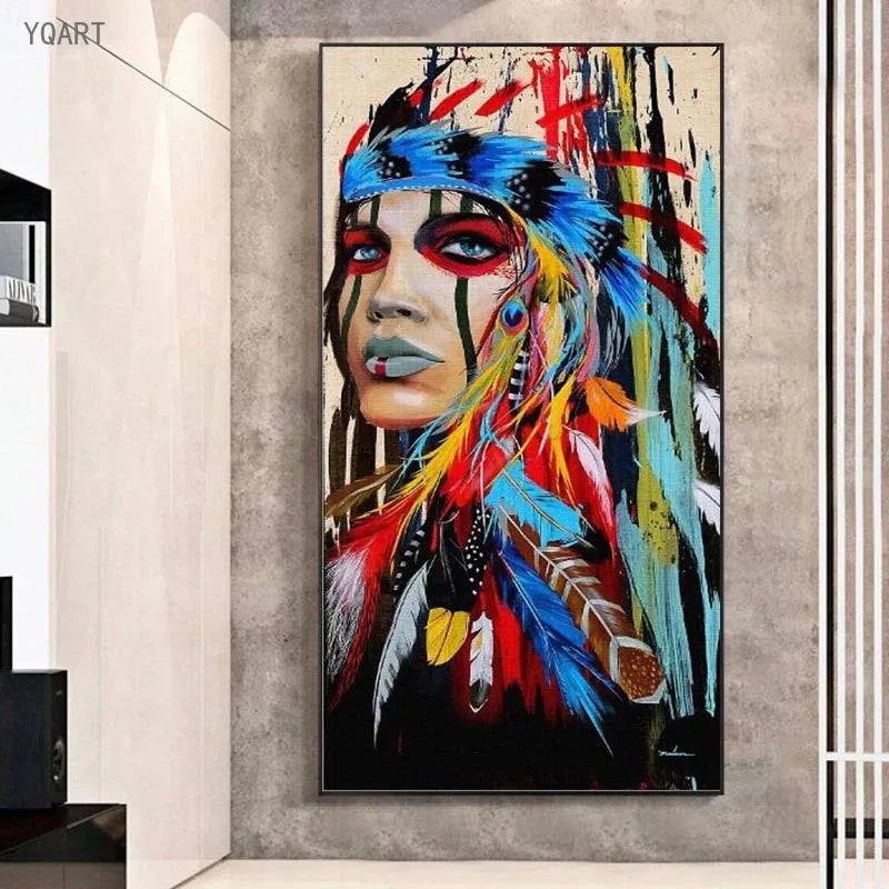 Native Colorful Canvas Art Wall Paintings