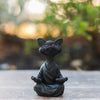 Cat Figurine Meditation Yoga Happy Cat Decor Home