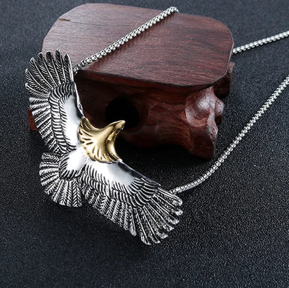 Native Eagle Necklace Silver Color