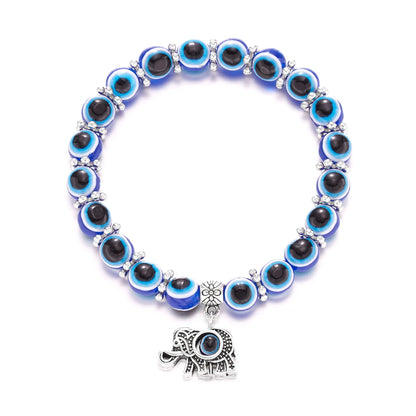 Elephant Blue Evil Eye Resin Bracelets