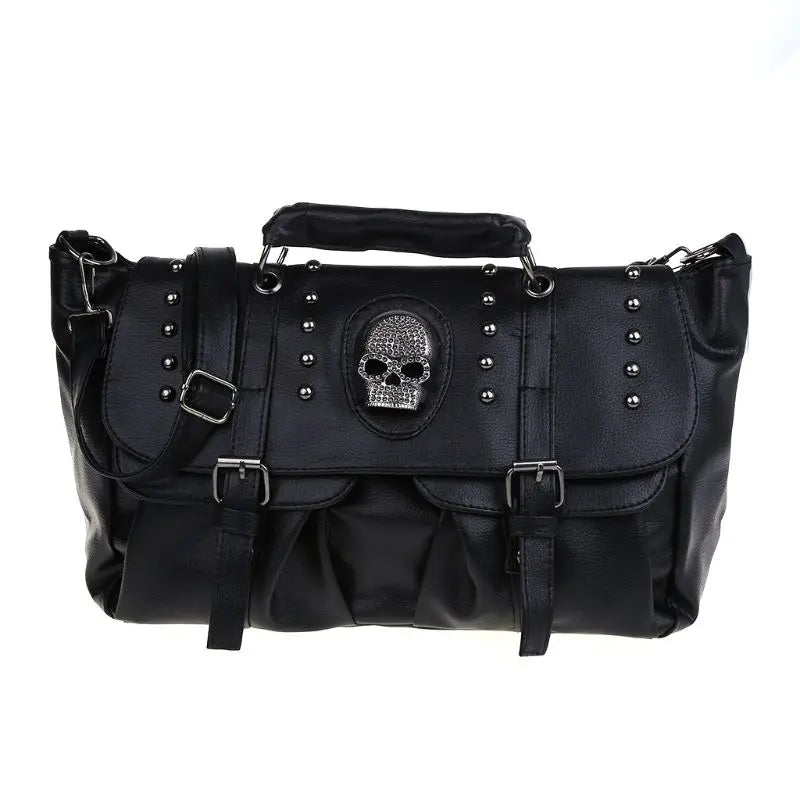 Skull Shoulder Bag Handbag Black