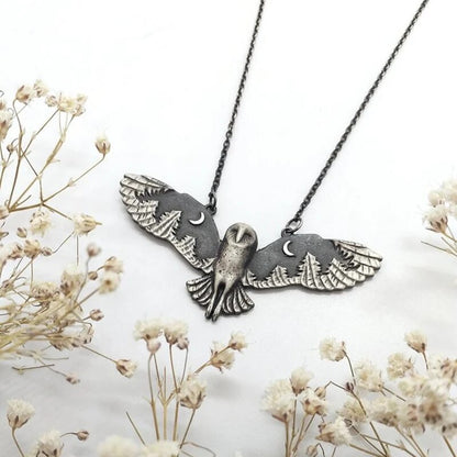 Owl Pendant Necklace Witch