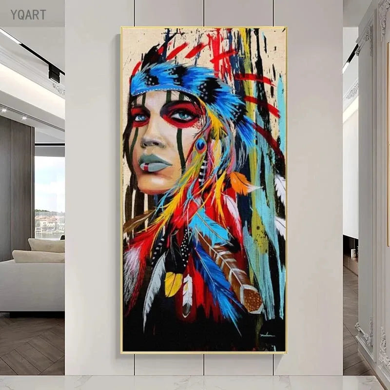 Native Colorful Canvas Art Wall Paintings