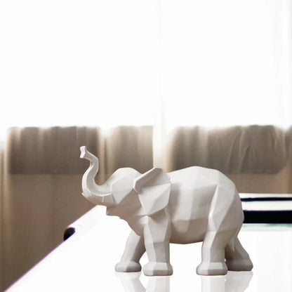 Elephant Black And White Statue