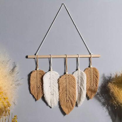 Native Leaf Macrame Wall Hanging