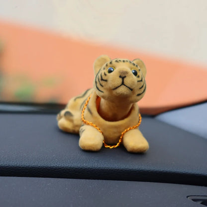 Tiger Resin Shake Head Ornament Car