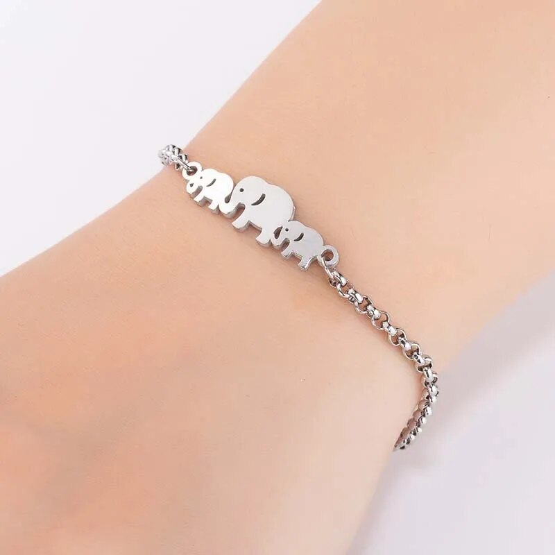 Elephant Stainless Steel Bracelet Gold Color